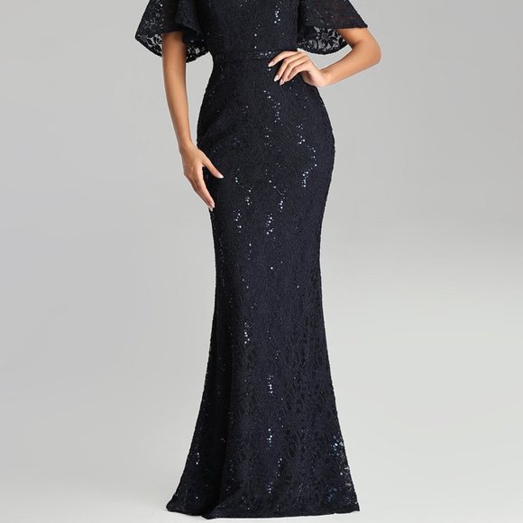 Navy Blue Lace Evening Gown💙💙💙 - Picture 2 of 8